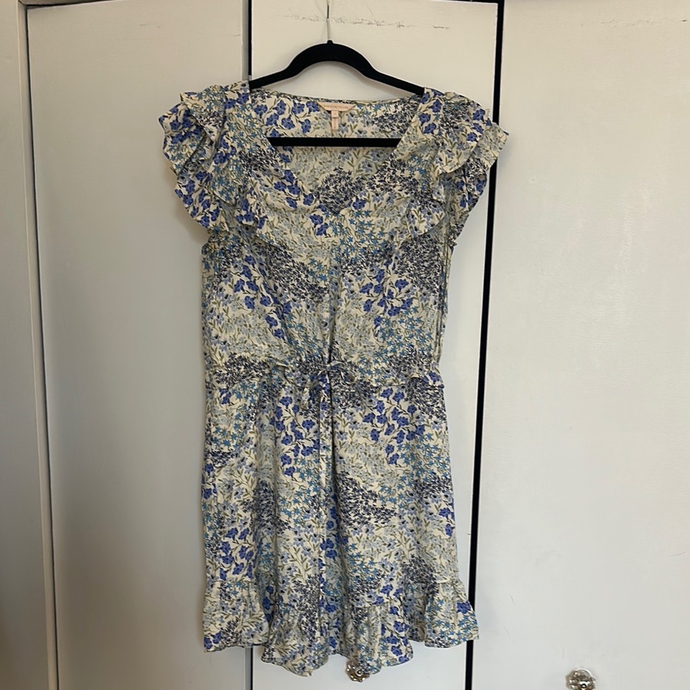 Rebecca Taylor Blue and White Silk Dress size 8